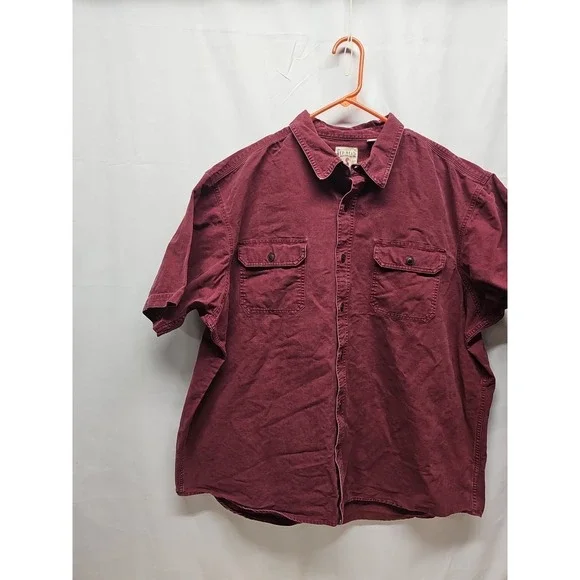 Red Head Men's Red Short Sleev Denim Shirt Casual Button-Up Western Style Sz 3xl - Picture 3 of 13